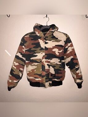 Walls VTG Kids Camo Puffer Jacket - Green, Brown, Tan
